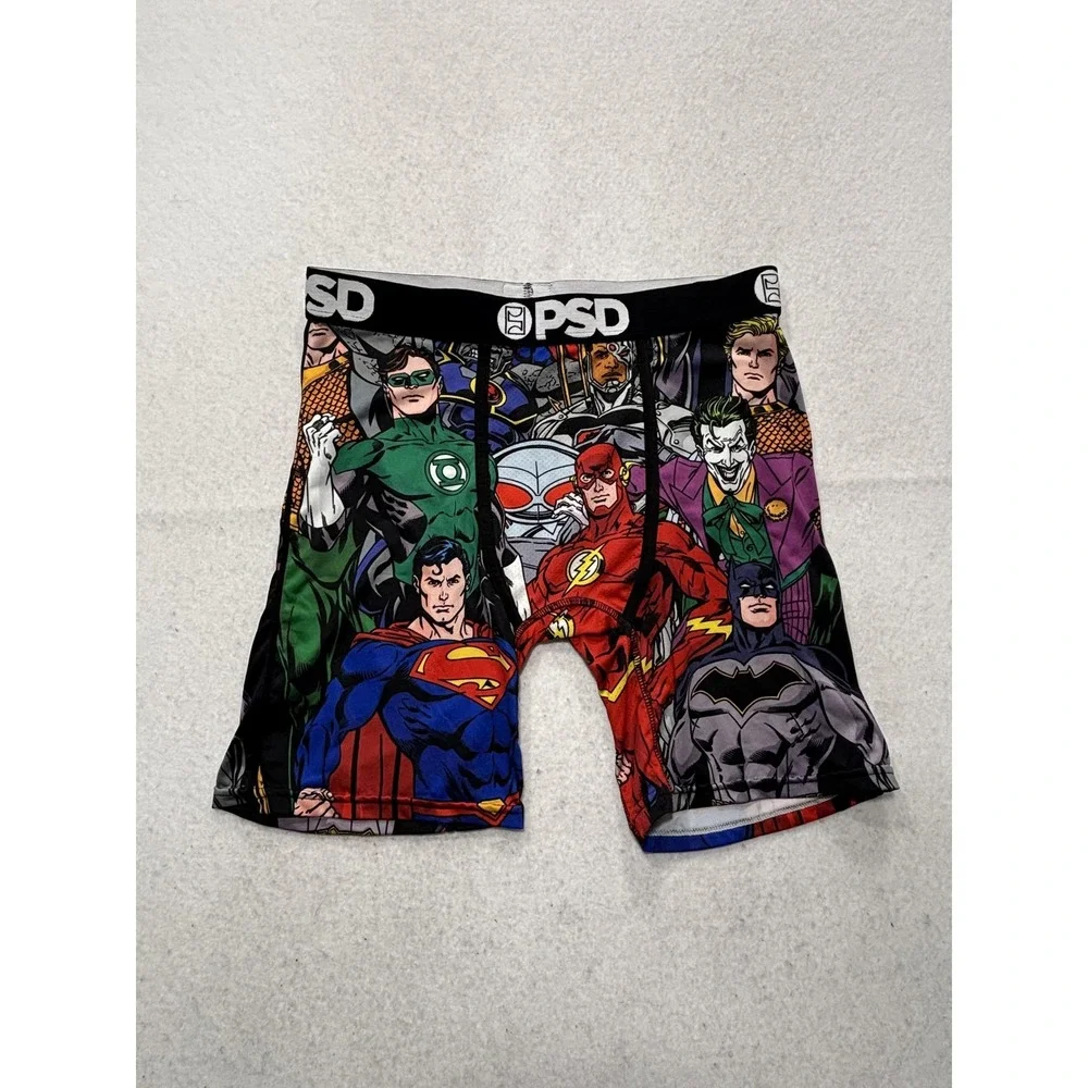 PSD Boxer Briefs Mens Medium Multicolor Justice League Batman Superman Flash